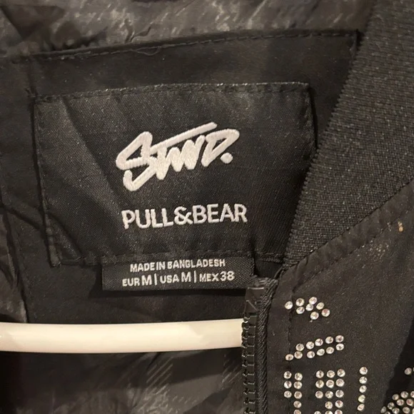 Pull&Bear Black Jacket with Silver Accents - Picture 2 of 14